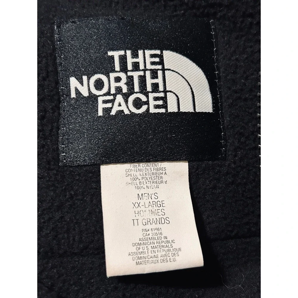 The North Face Denali Fleece Vest‎ Mens Black Full Zip Jacket Nylon Overlay